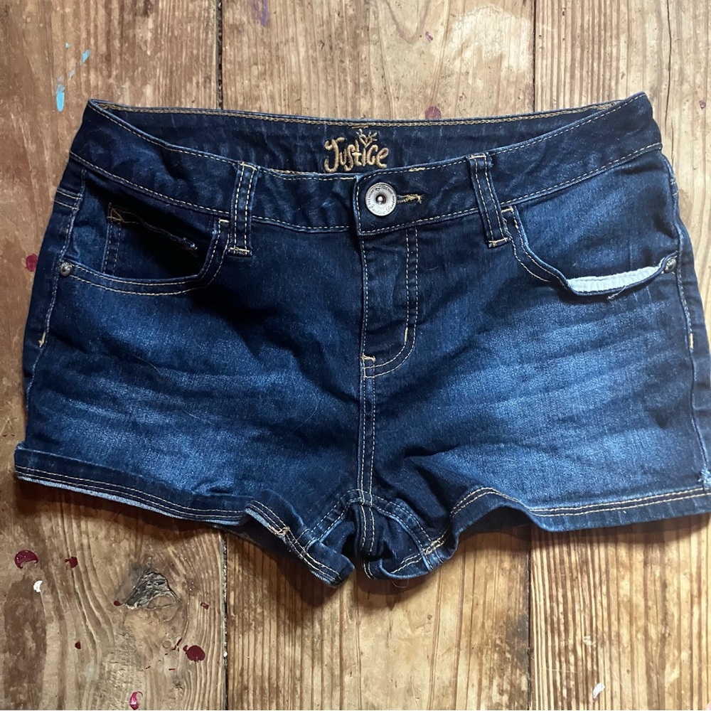 Justice Dark Blue Jean Shorts for Women